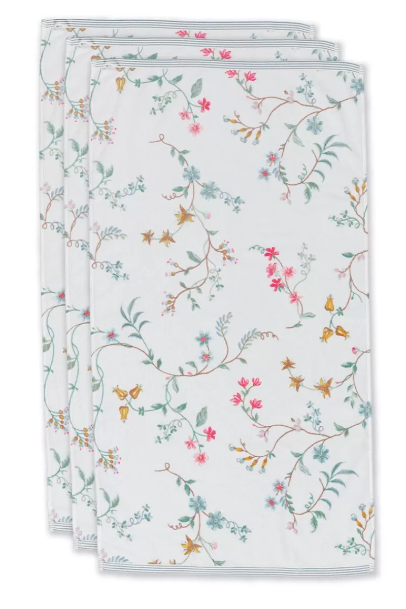Shop Pip Studio Badetuch Set/3 Les Fleurs 55X100 Cm Weis
