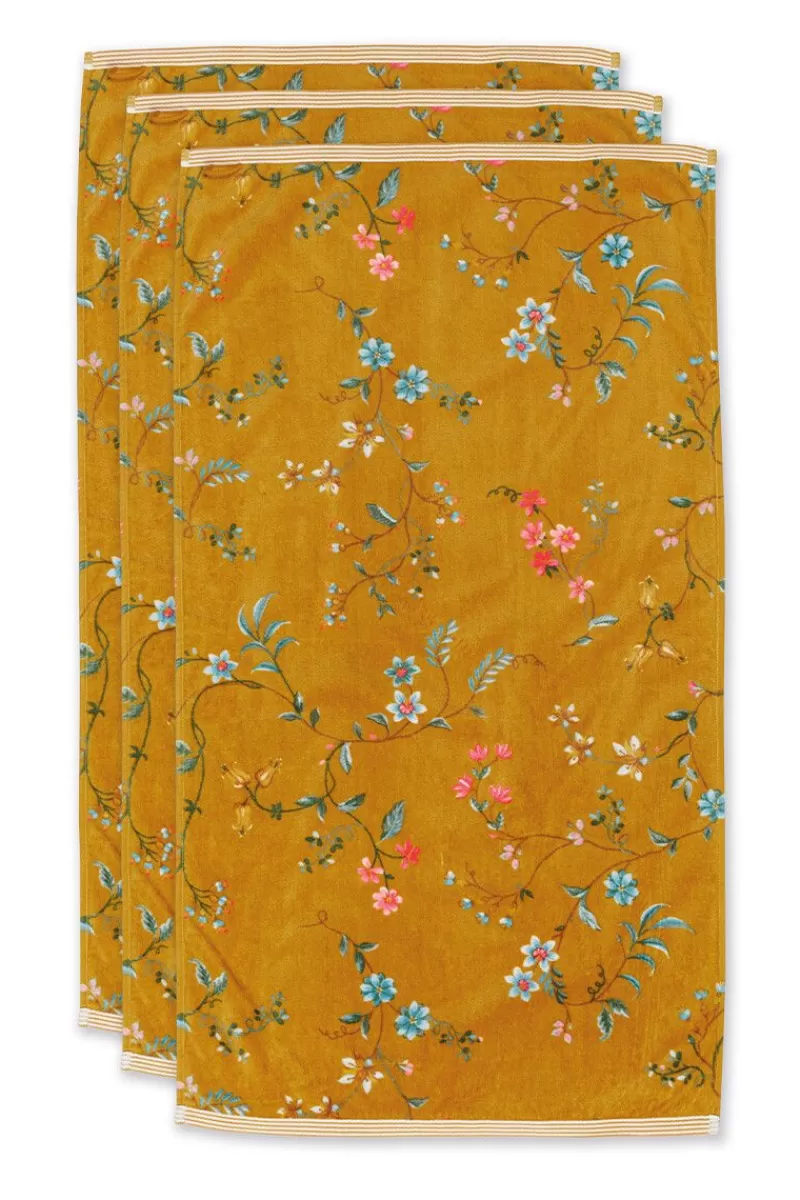 Store Pip Studio Badetuch Set/3 Les Fleurs 55X100 Cm Gelb