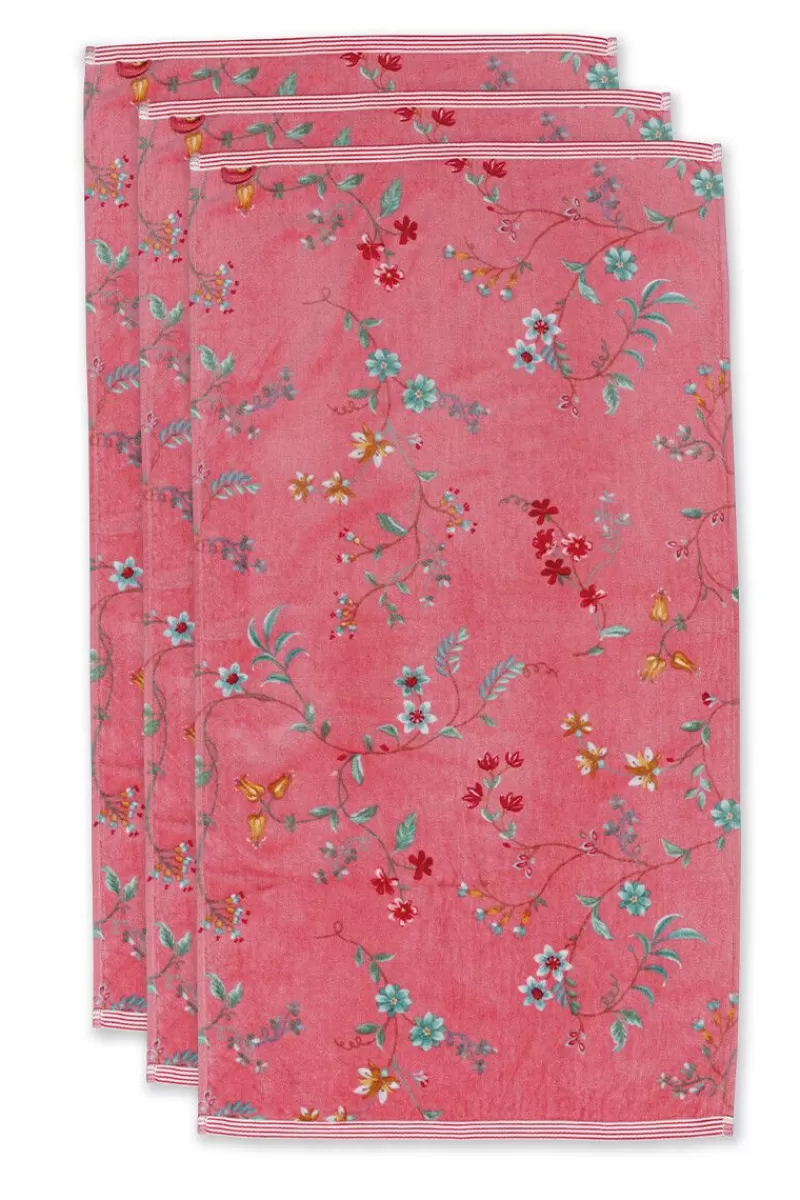 Sale Pip Studio Badetuch Set/3 Les Fleurs 55X100 Cm Rosa
