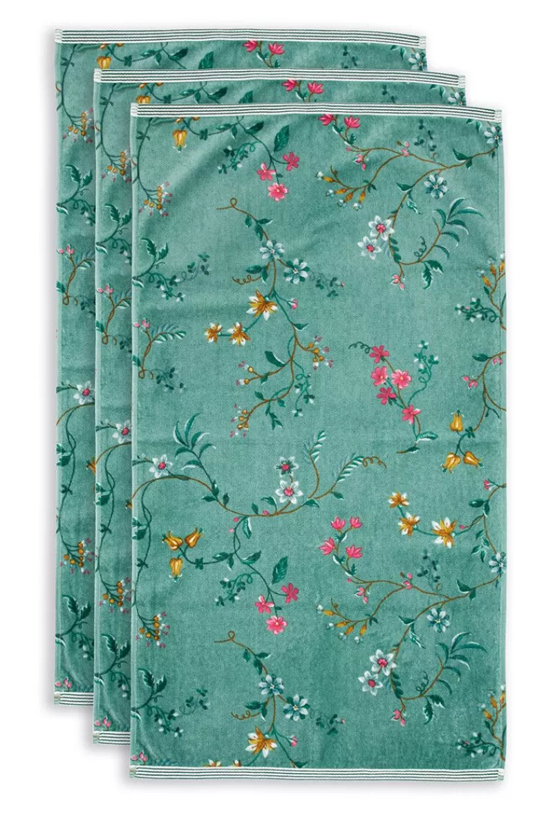 Outlet Pip Studio Badetuch Set/3 Les Fleurs 55X100 Cm Grun