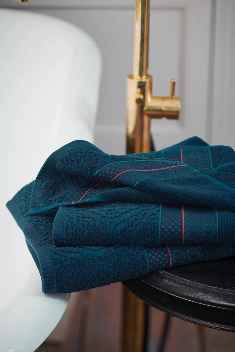Discount Pip Studio Badetuch Set/3 Soft Zellige Dunkel 55X100 Cm Blau