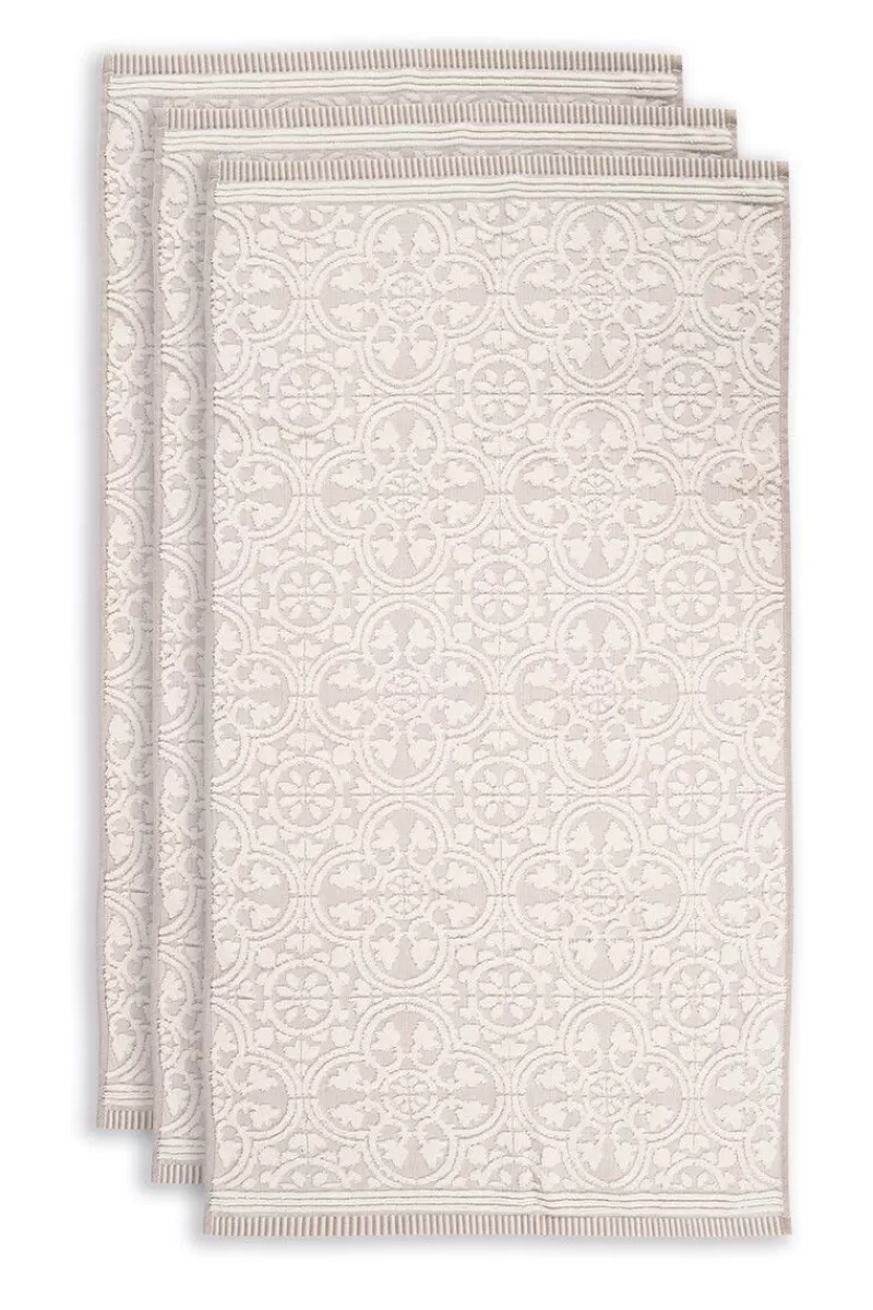 Outlet Pip Studio Badetuch Set/3 Tile De Pip 55X100 Cm Khaki