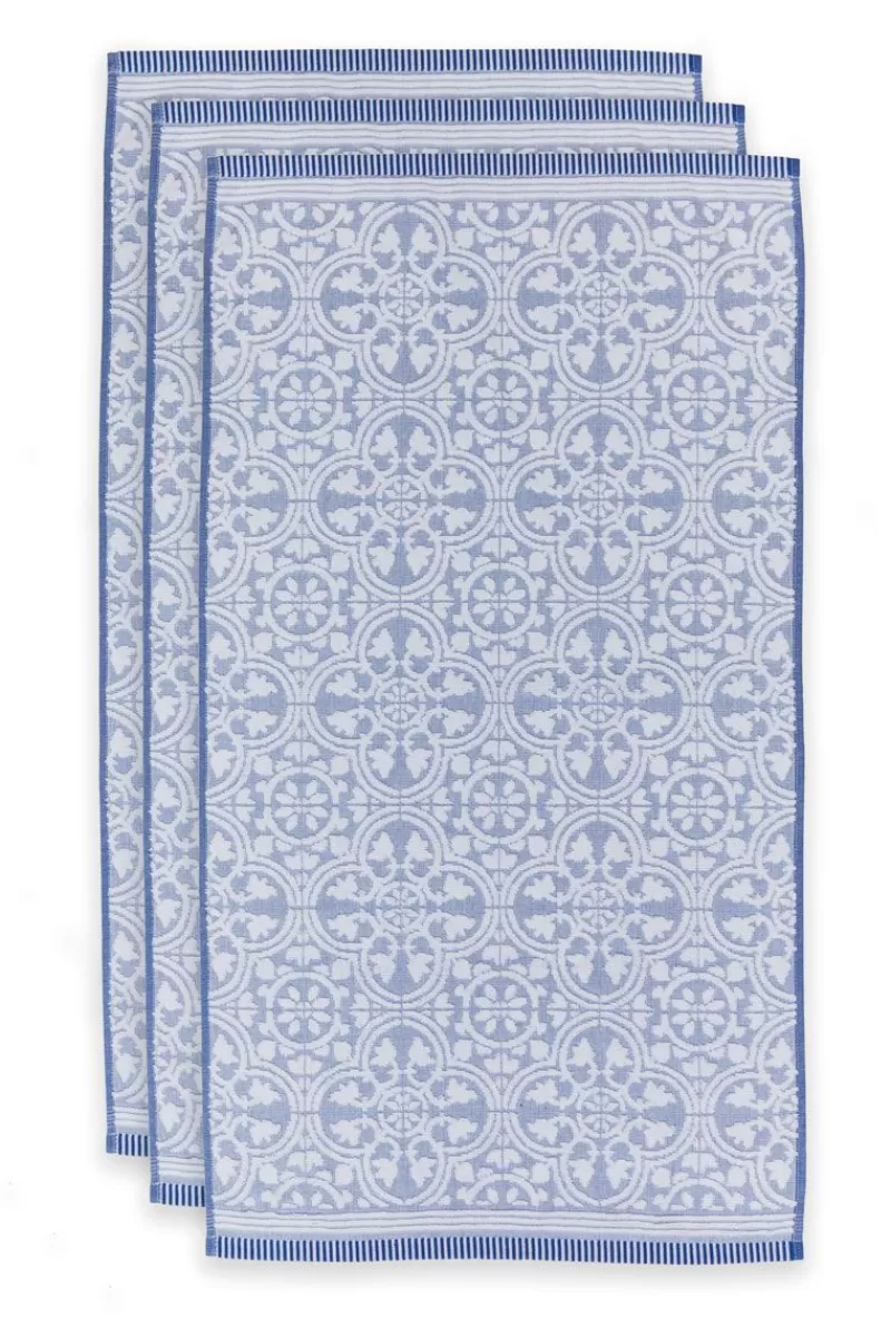 Fashion Pip Studio Badetuch Set/3 Tile De Pip Blau 55X100 Cm