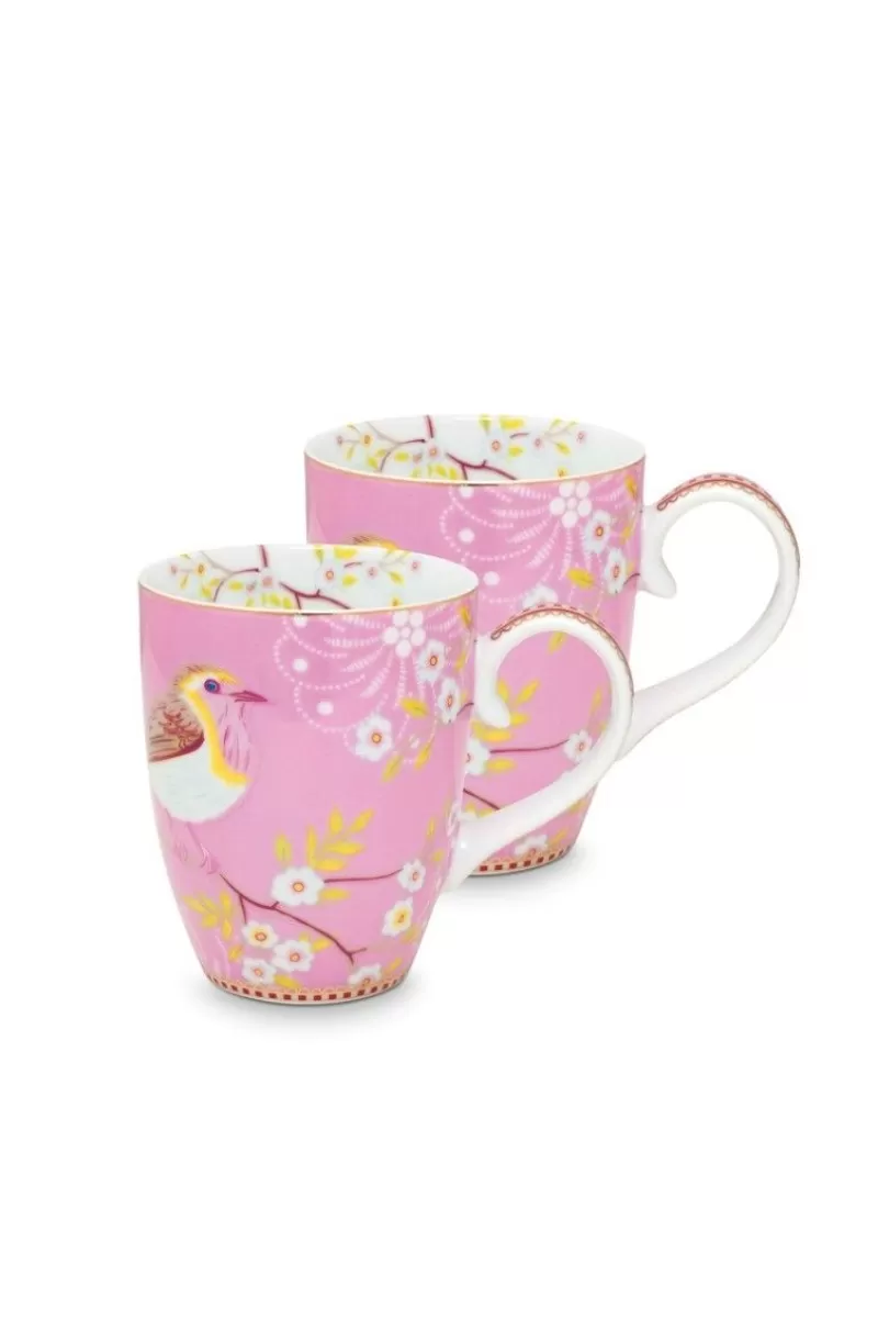 Store Pip Studio Early Bird Set/2 Tassen Gross Chinese Rose Rosa