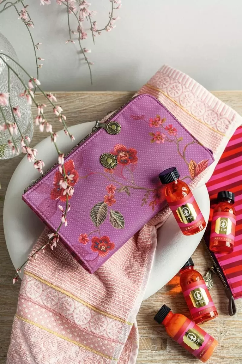 Online Pip Studio Flaches Necessaire Reisverschluss Kawai Flower Fuchsia