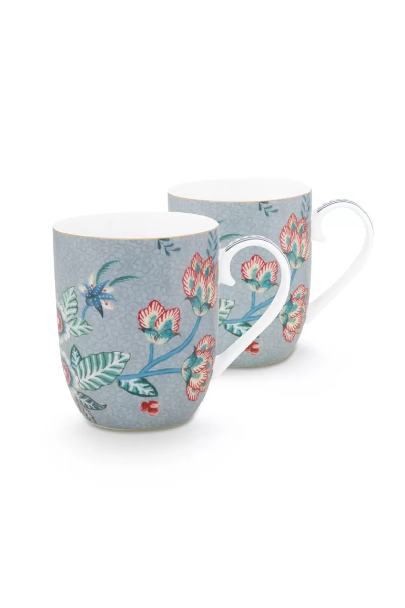 Hot Pip Studio Flower Festival Set/2 Tassen Klein Hell Blau
