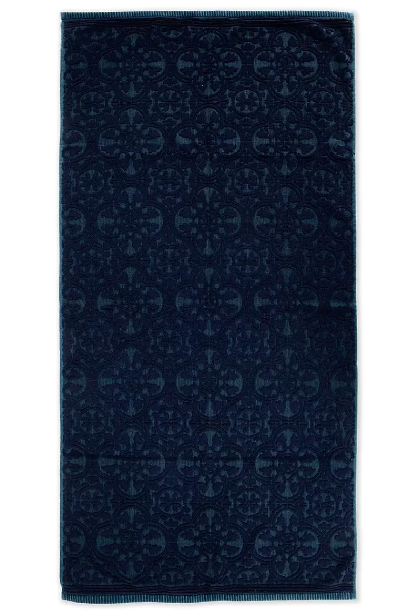 Hot Pip Studio Grose Handtuch Tile De Pip Dunkel 70X140 Cm Blau