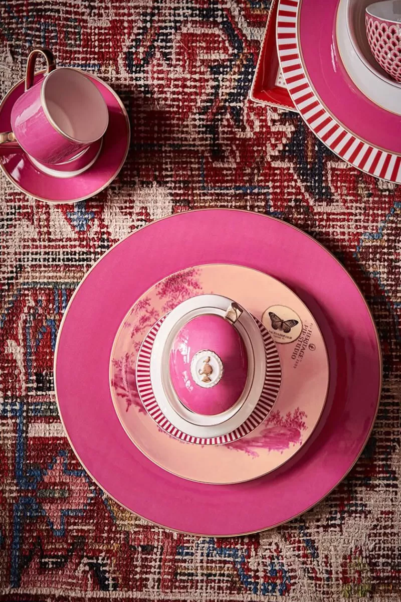Store Pip Studio Heritage Gebäckteller Bemalt Rosa 18 Cm