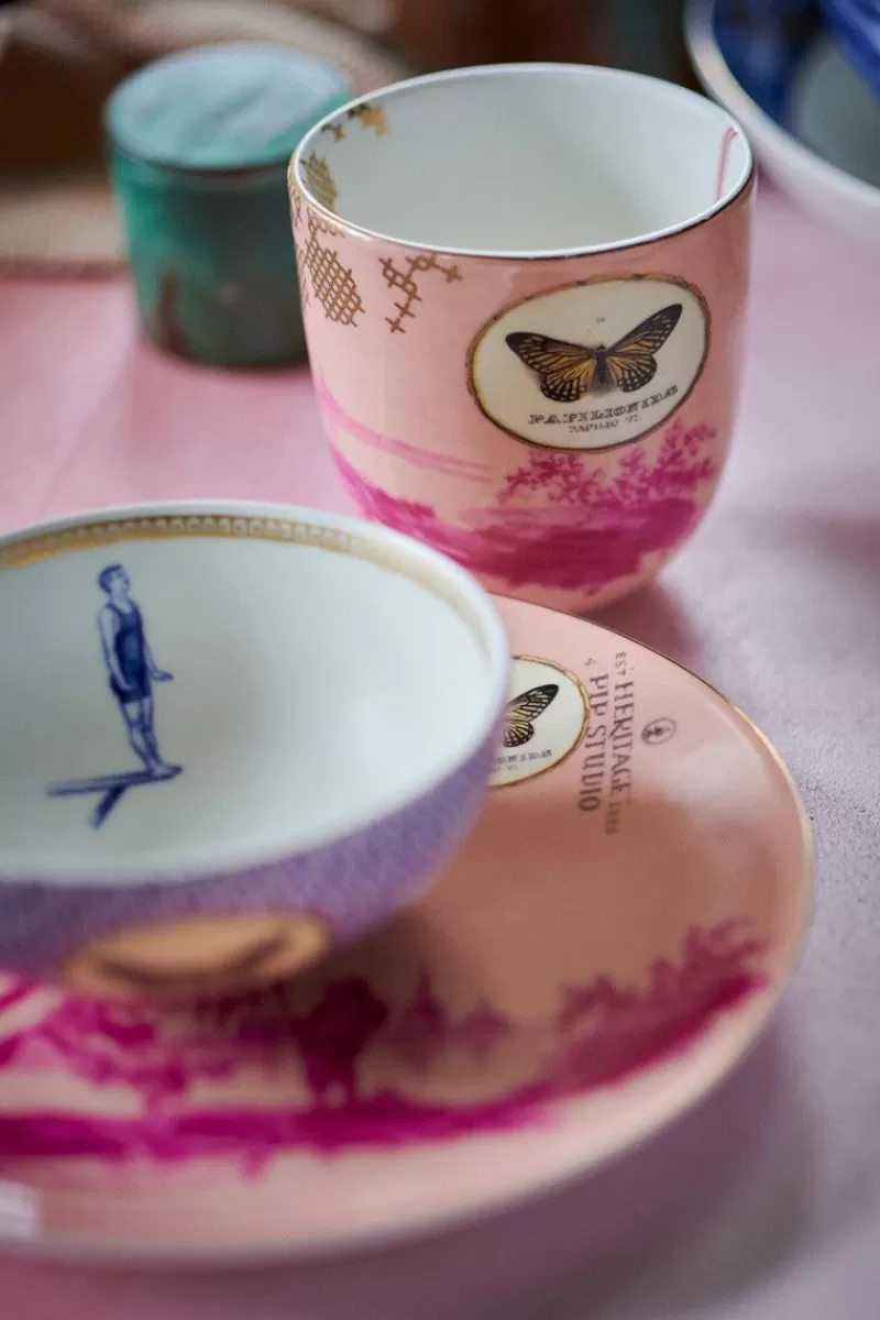 Store Pip Studio Heritage Gebäckteller Bemalt Rosa 18 Cm