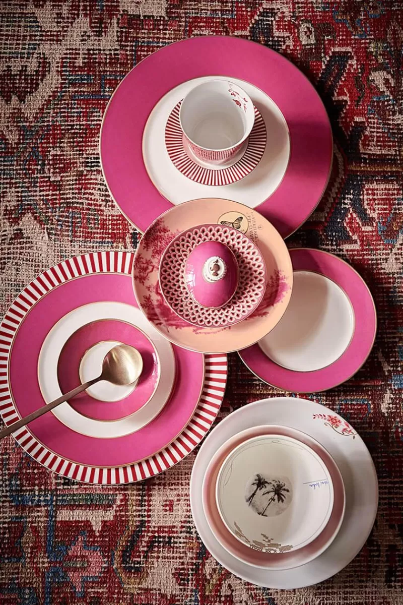 Store Pip Studio Heritage Gebäckteller Bemalt Rosa 18 Cm