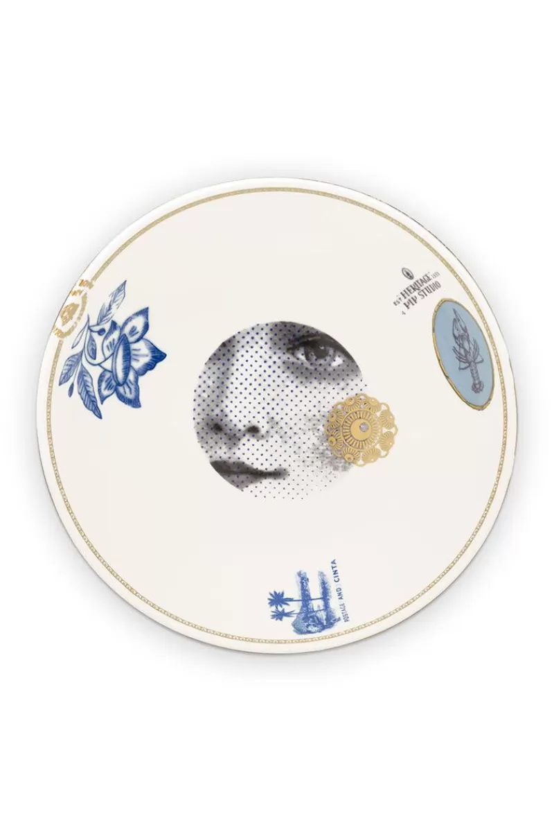 New Pip Studio Heritage Schale Grenze Blau 20 Cm