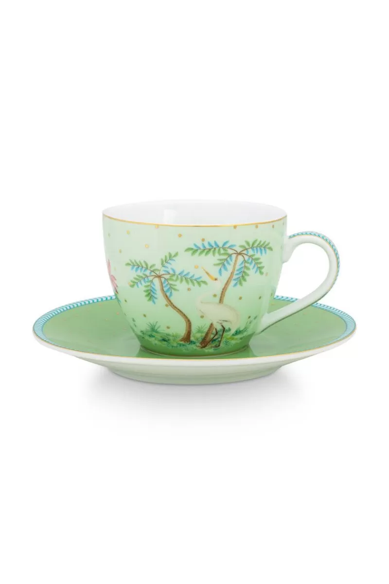 Outlet Pip Studio Jolie Espresso Tasse & Undertasse Grun