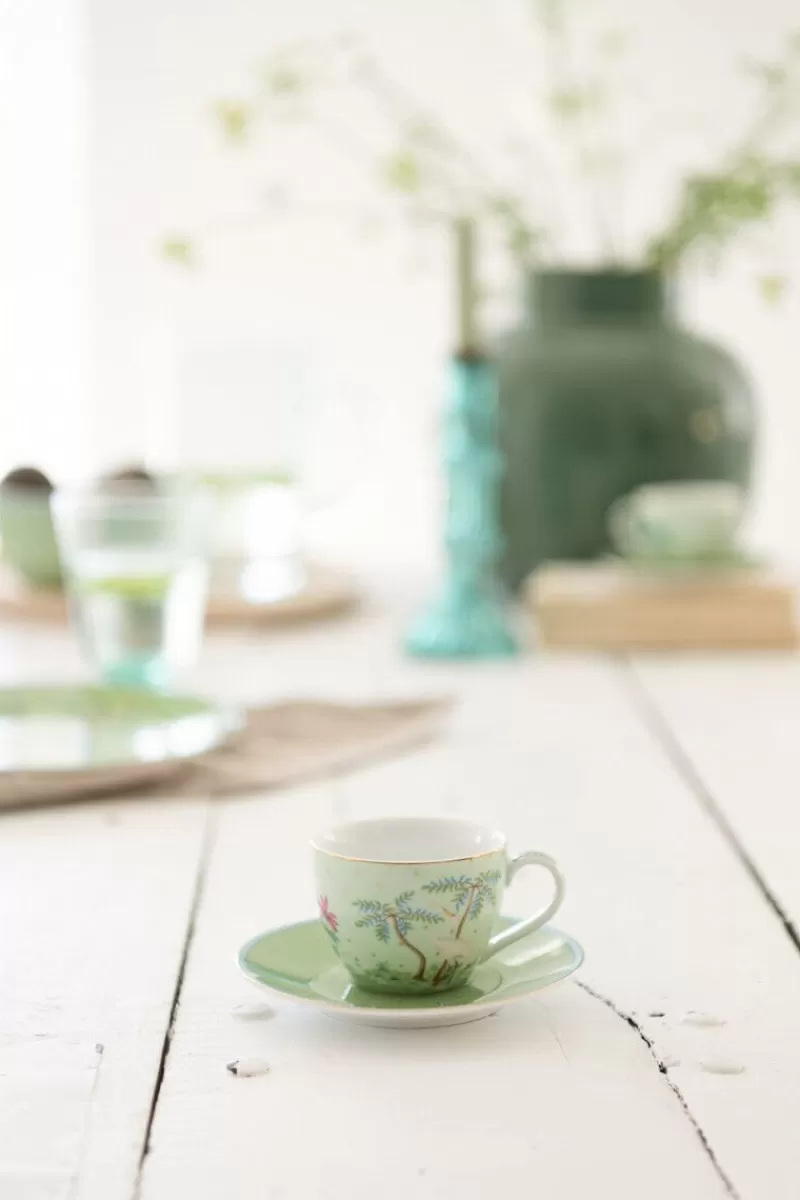 Outlet Pip Studio Jolie Espresso Tasse & Undertasse Grun