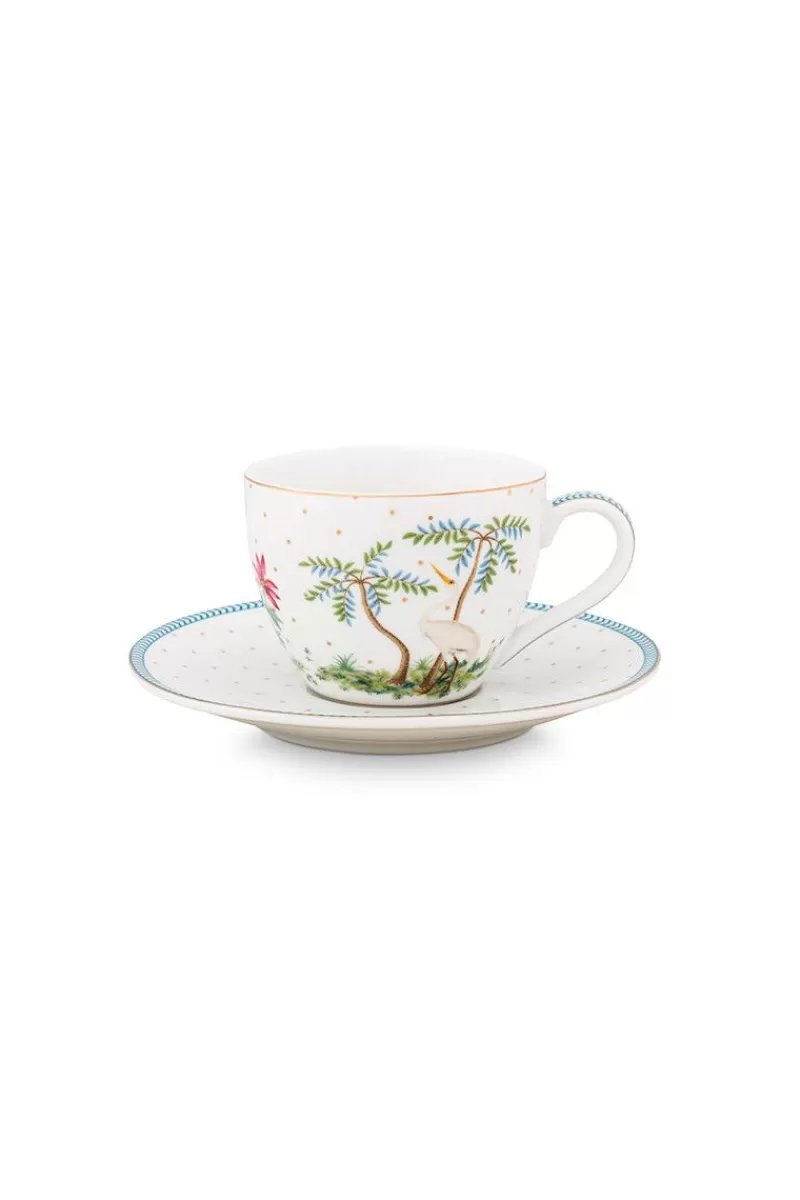 Discount Pip Studio Jolie Espresso Tasse & Untertasse Dots Gold Weis