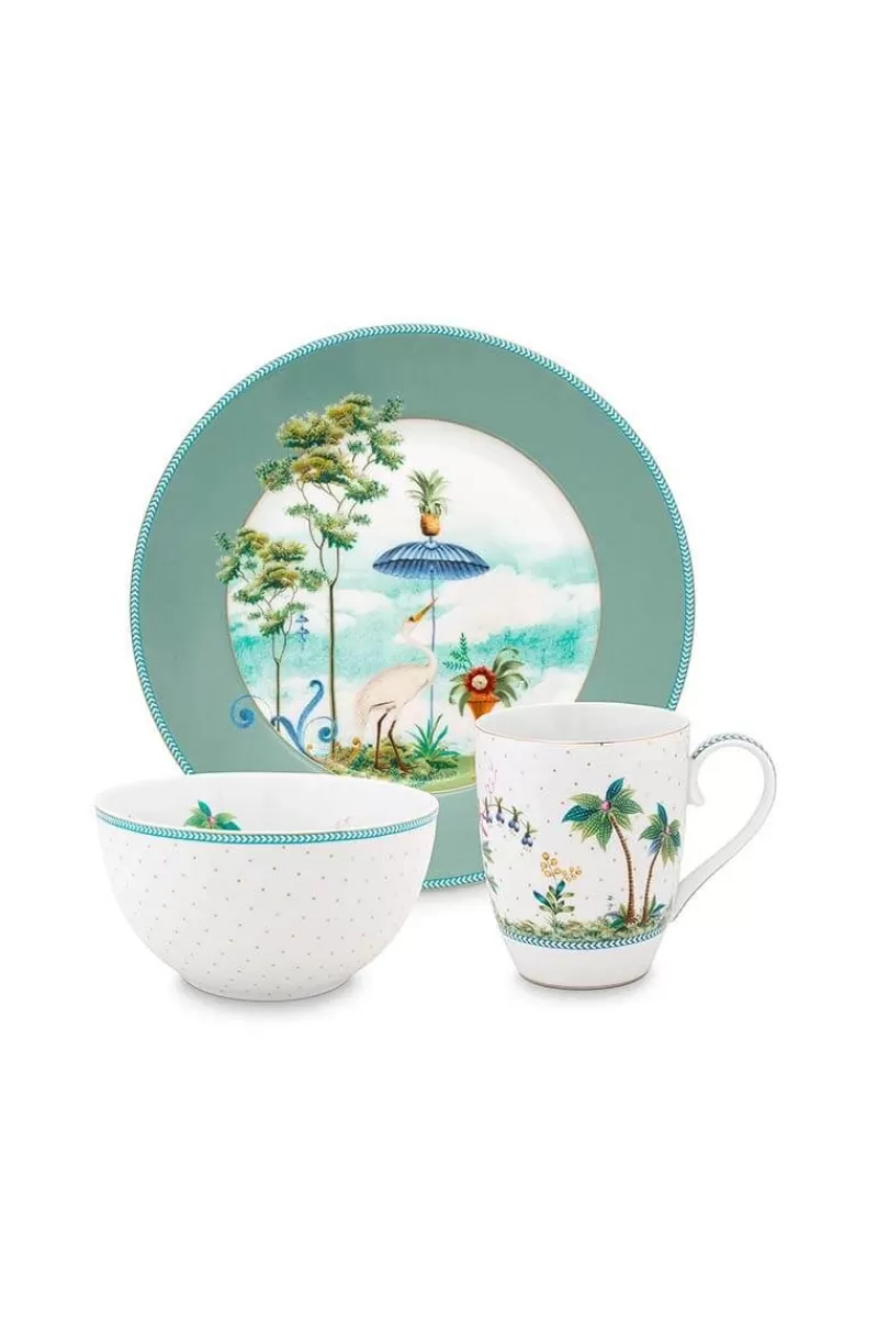 Outlet Pip Studio Jolie Fruhstuck Set/3 Blau