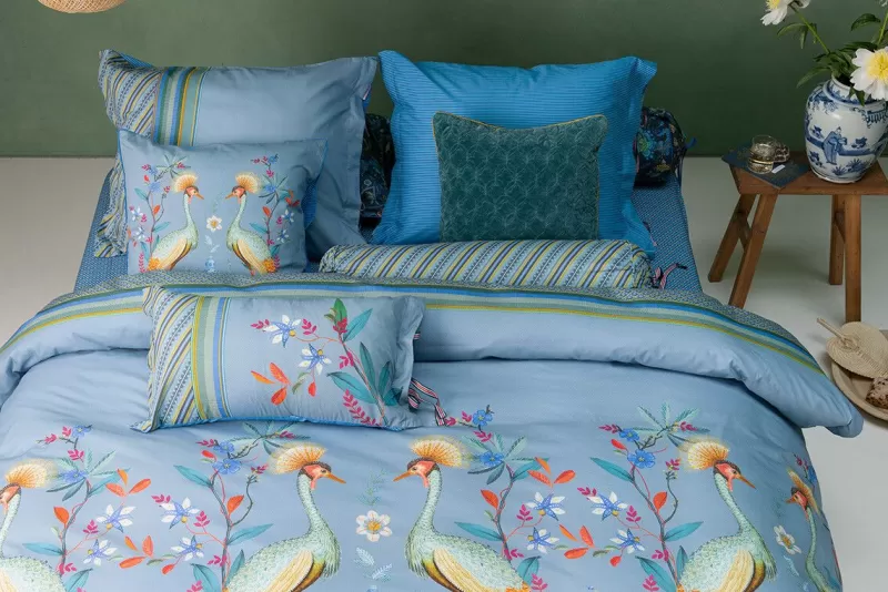 Fashion Pip Studio Kissenbezug Flirting Birds Blau