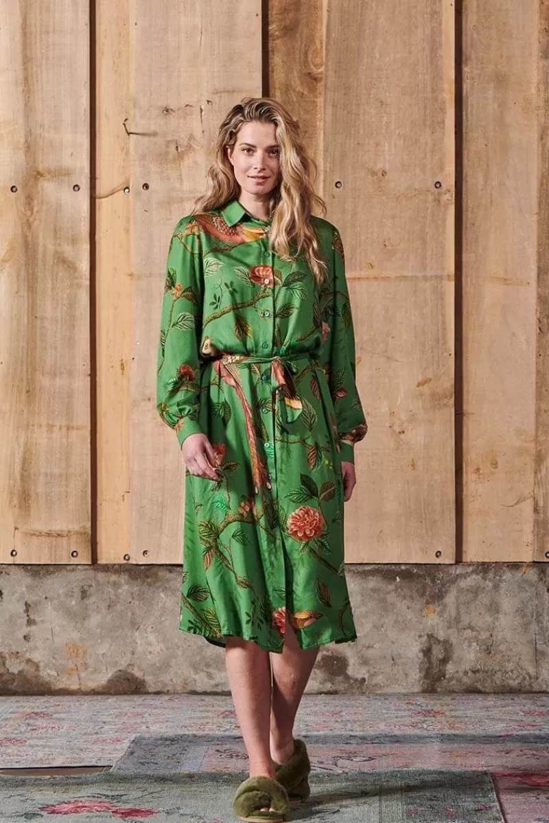 Outlet Pip Studio Kleid Lange Armel Good Nightingale Grun