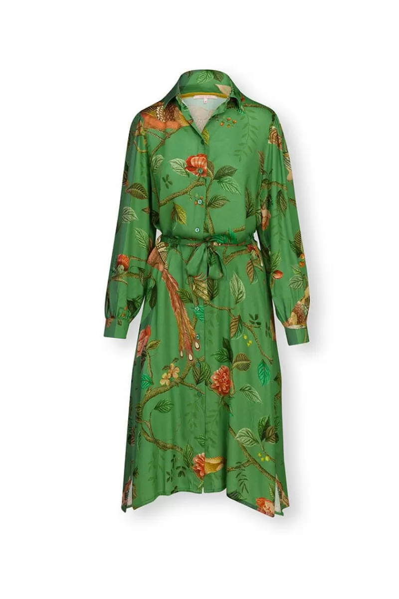 Outlet Pip Studio Kleid Lange Armel Good Nightingale Grun