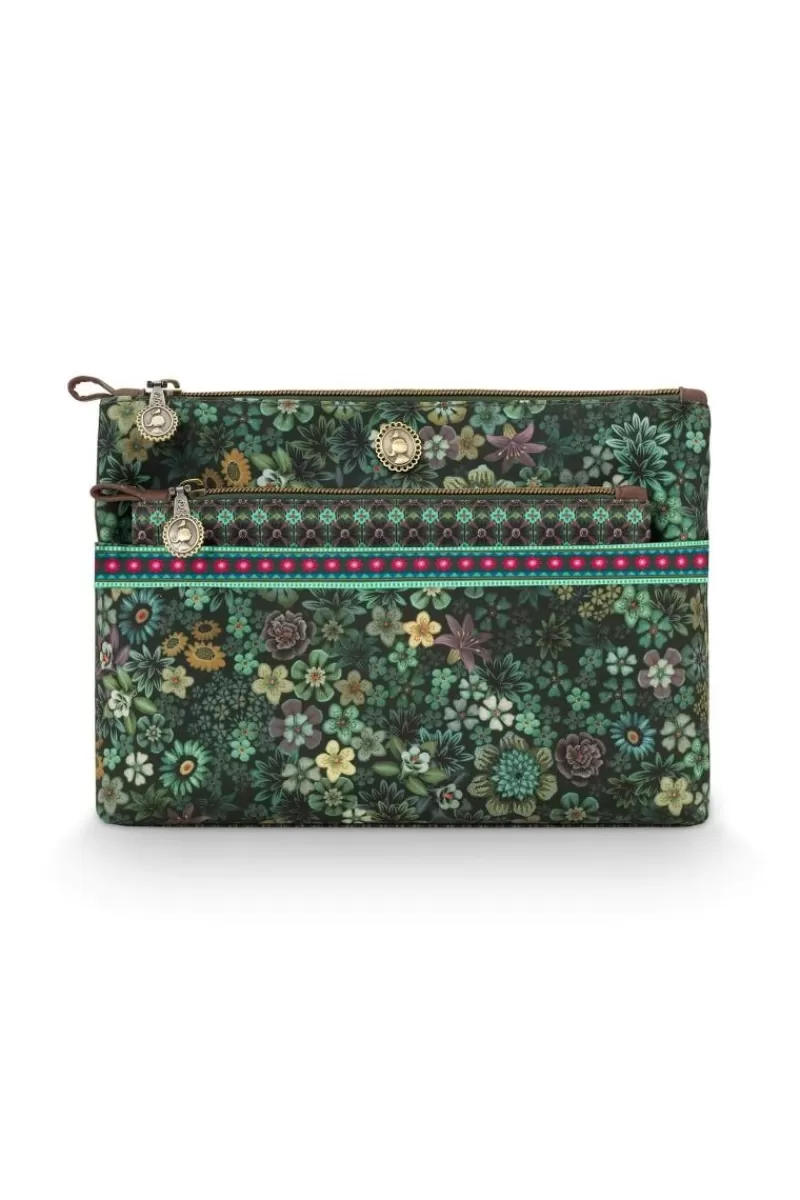 Online Pip Studio Kosmetiktasche Combi Gross Tutti I Fiori Grun