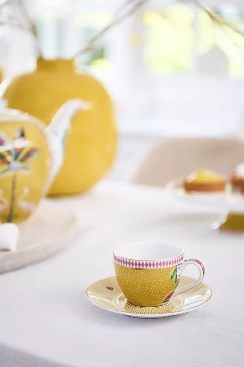 Outlet Pip Studio La Majorelle Espresso Tasse & Untertasse Gelb