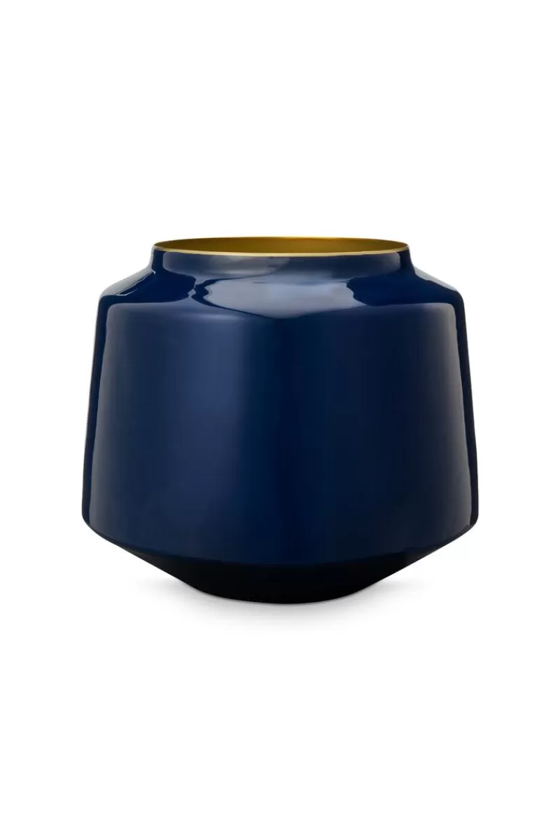 Best Sale Pip Studio Metal Vase 22 Cm Blau