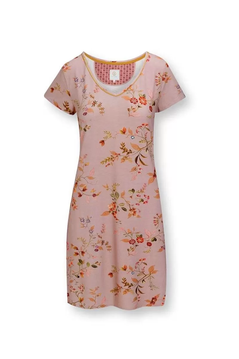 New Pip Studio Nachthemd Kurze Armeln Kawai Flower Hell Rosa