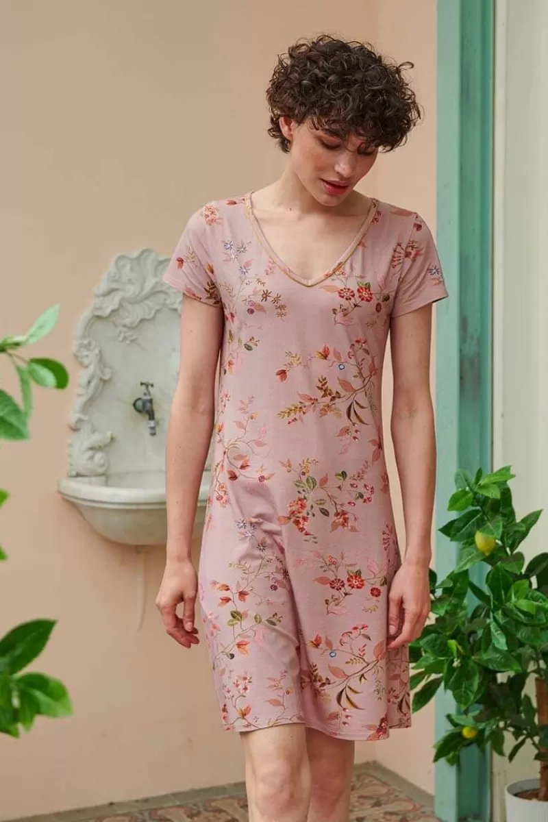 New Pip Studio Nachthemd Kurze Armeln Kawai Flower Hell Rosa