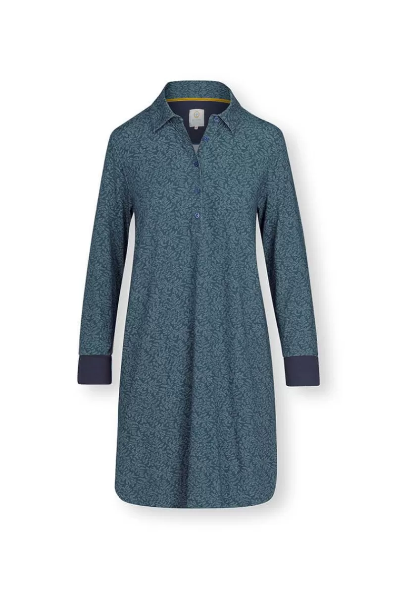 Shop Pip Studio Nachthemd Lange Armel Leafy Dots Blau