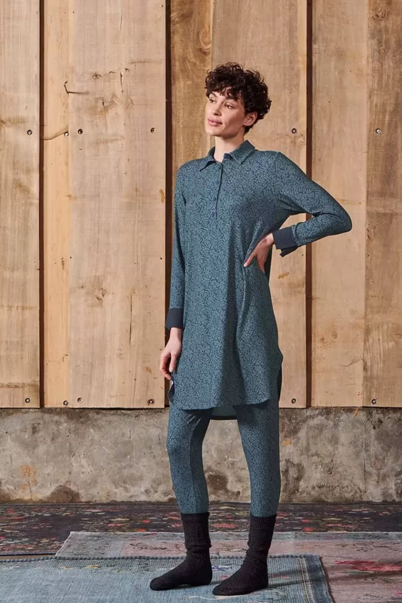 Shop Pip Studio Nachthemd Lange Armel Leafy Dots Blau