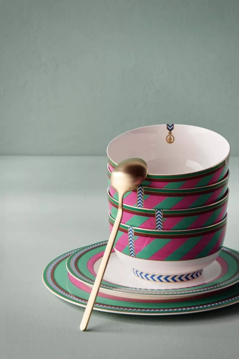 Best Pip Studio Pip Chique Stripes Schale Rosa/Grun 15.5Cm