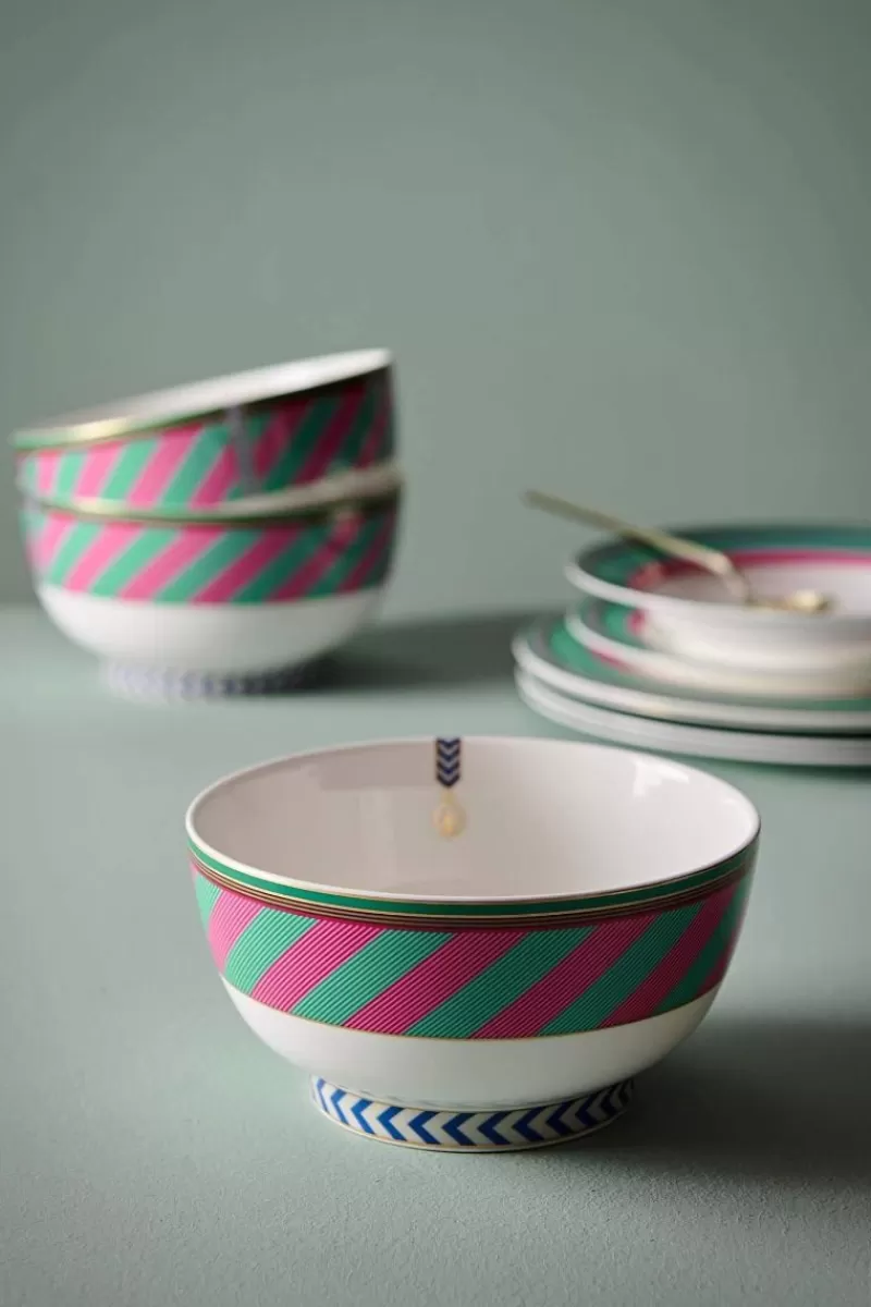 Best Pip Studio Pip Chique Stripes Schale Rosa/Grun 18Cm