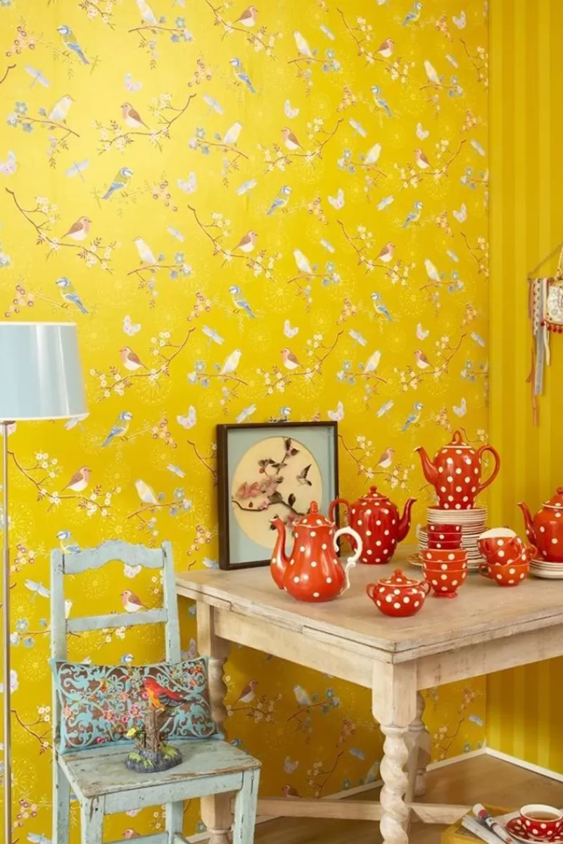 Store Pip Studio Early Bird Vliestapete Gelb