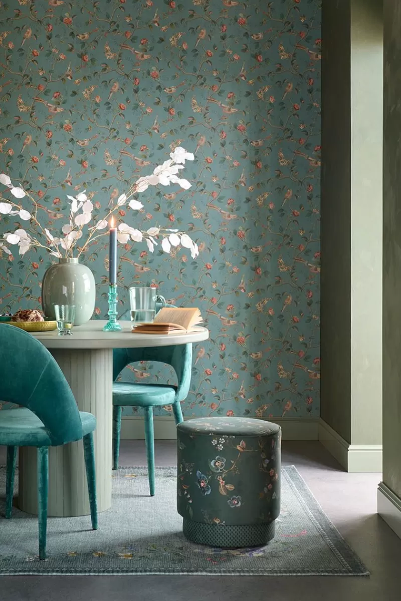 Store Pip Studio Good Nightingale Vliestapete Petrol Blau