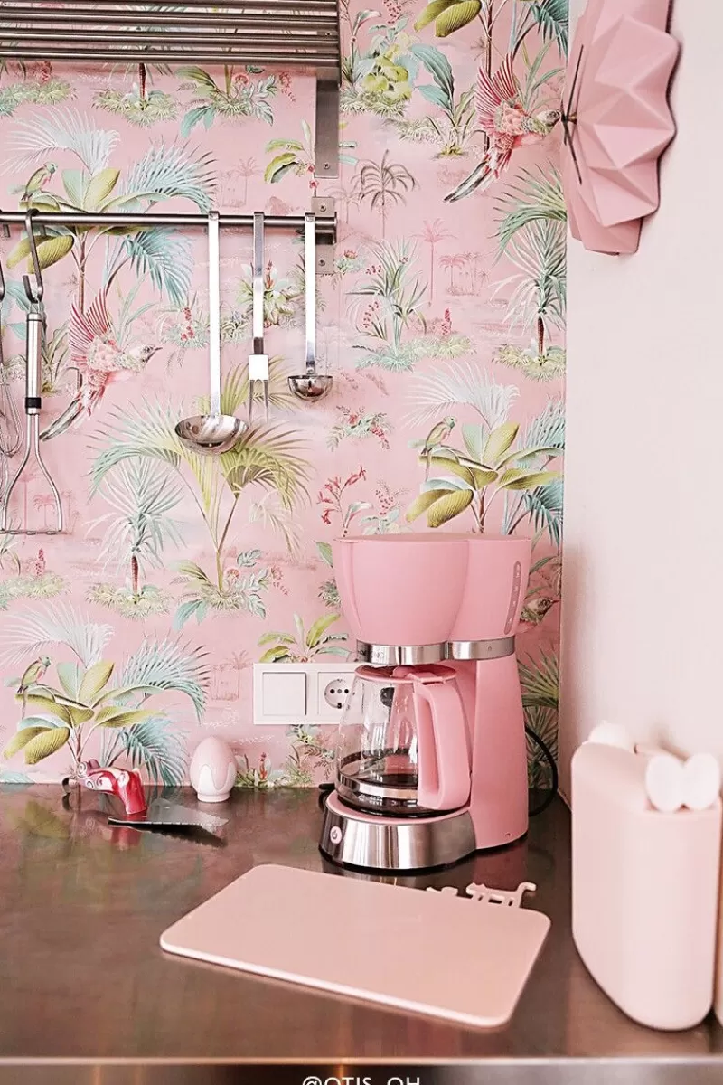 Store Pip Studio Palm Scene Vliestapete Rosa