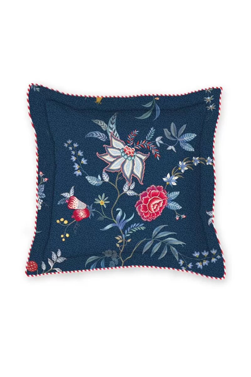 Discount Pip Studio Quadratisches Zierkissen Flower Festival Dunkel Blau