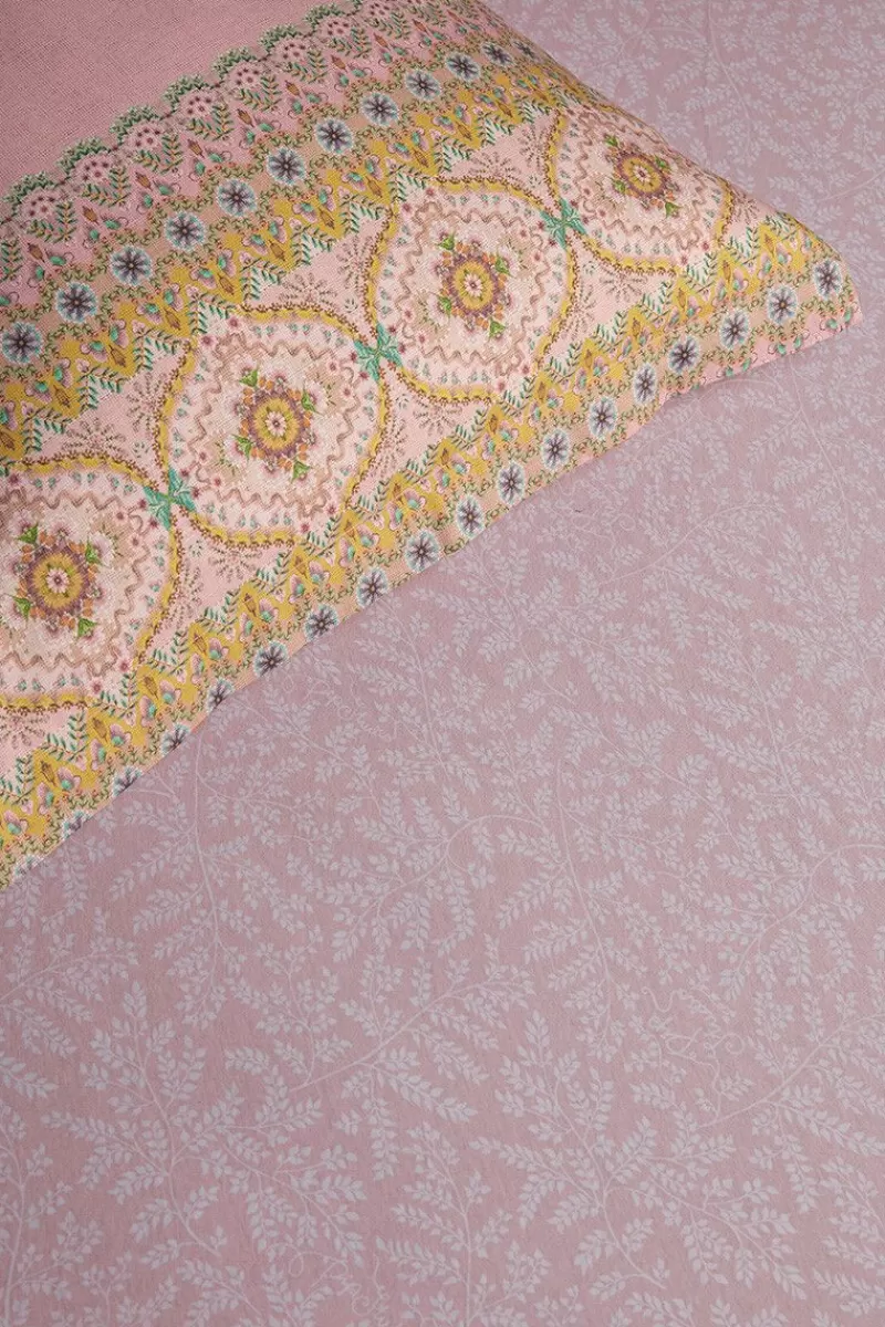 Sale Pip Studio Spannbettlaken Leafy Rosa