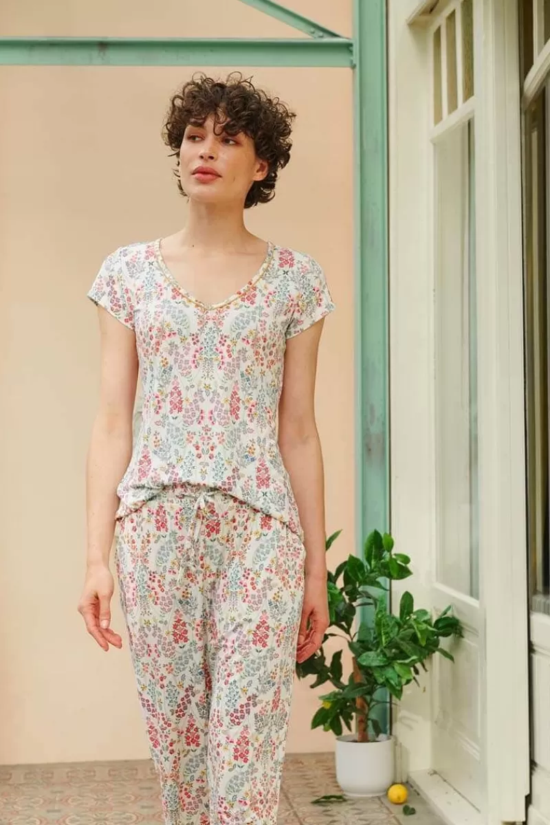 Outlet Pip Studio Top Kurze Armel Primavera Weis