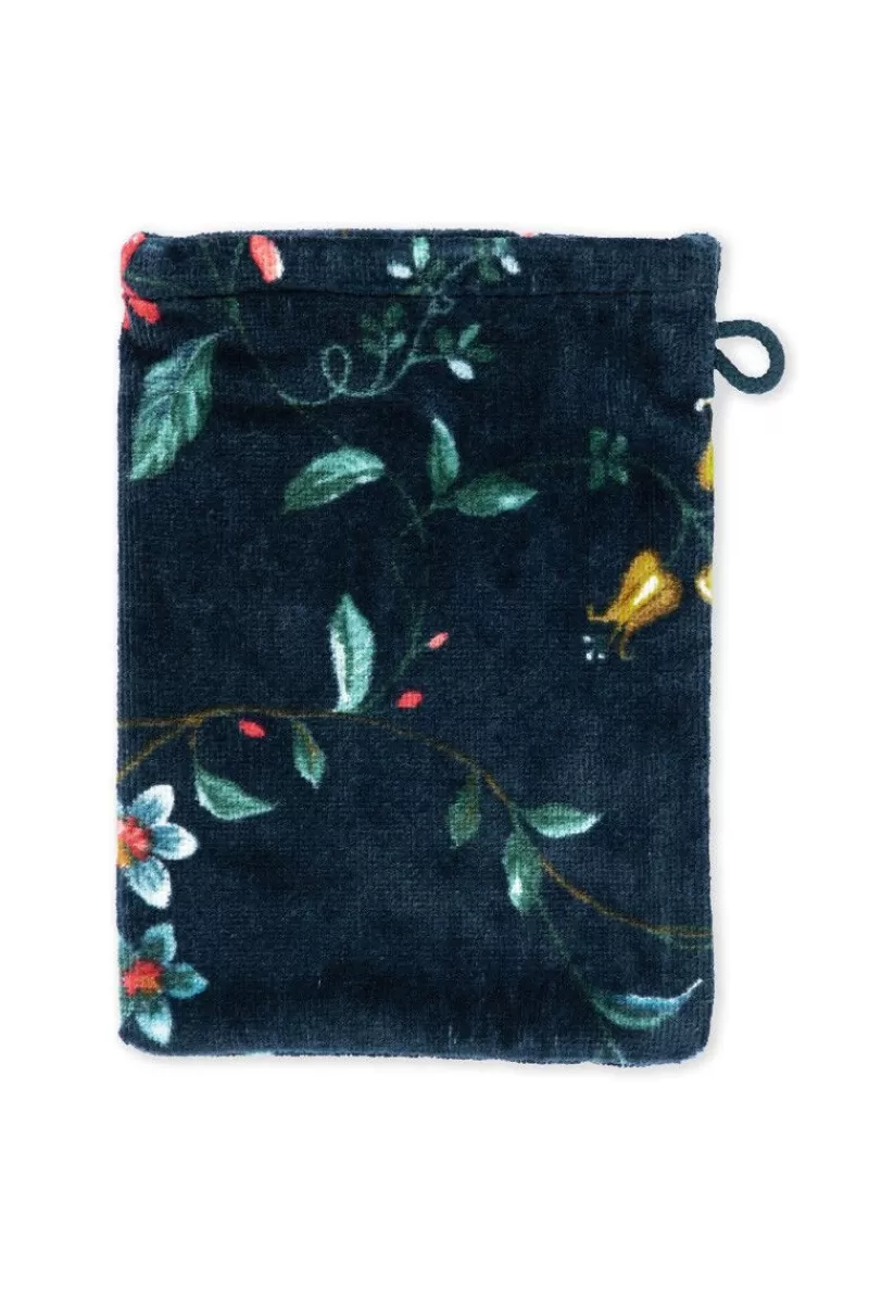 Online Pip Studio Waschlappen Set/3 Les Fleurs Dunkel 16X22 Cm Blau